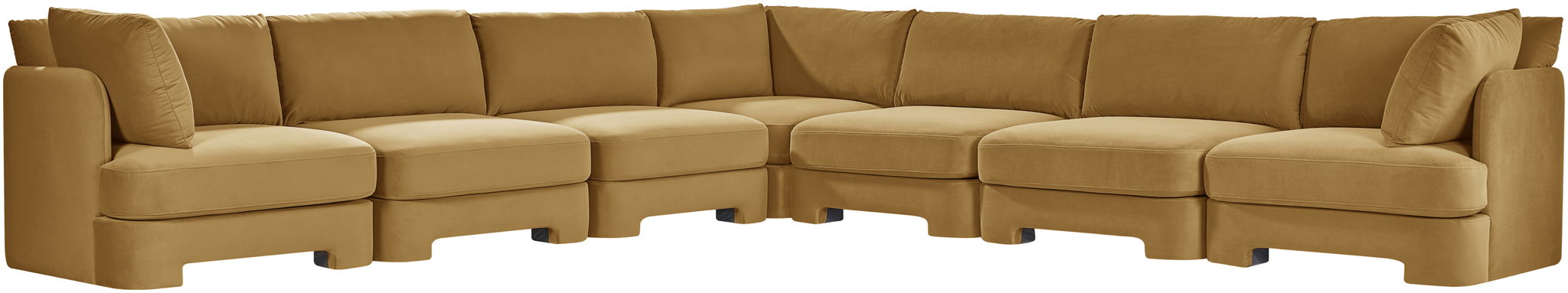 Hammond - Velvet Performance Fabric Upholstered 7 Piece Corner Sectional