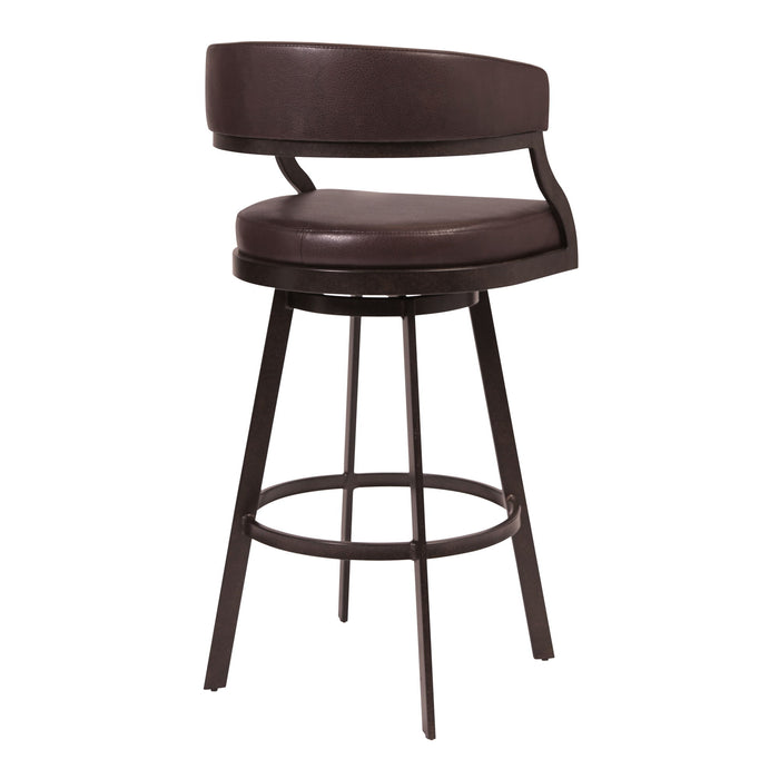 Saturn - 26" Counter Height Barstool - Auburn Bay And Brown Faux Leather