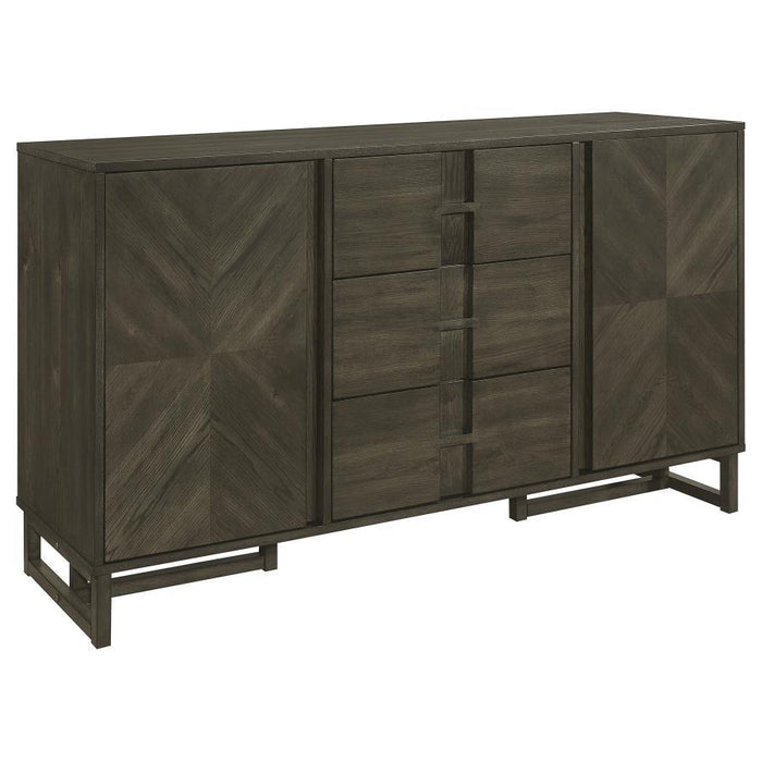 Kelly - 3-Drawer Storage Dining Sideboard Server - Dark Gray