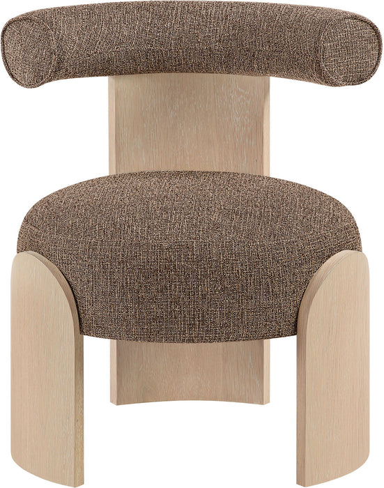 Calder - Linen Textured Fabric Upholstered Accent Chair - Painted Natural Base