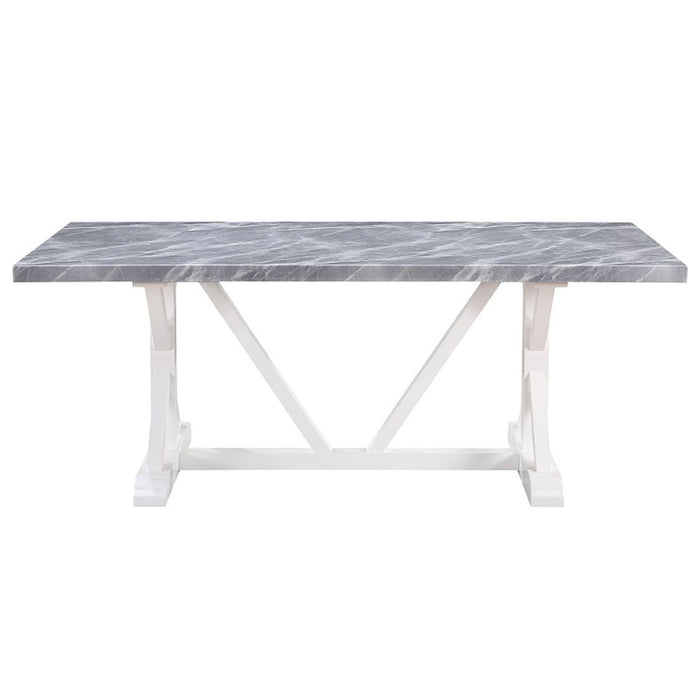 Hollyn - Dining Table With Engineered Stone Top - Engineered Stone & White