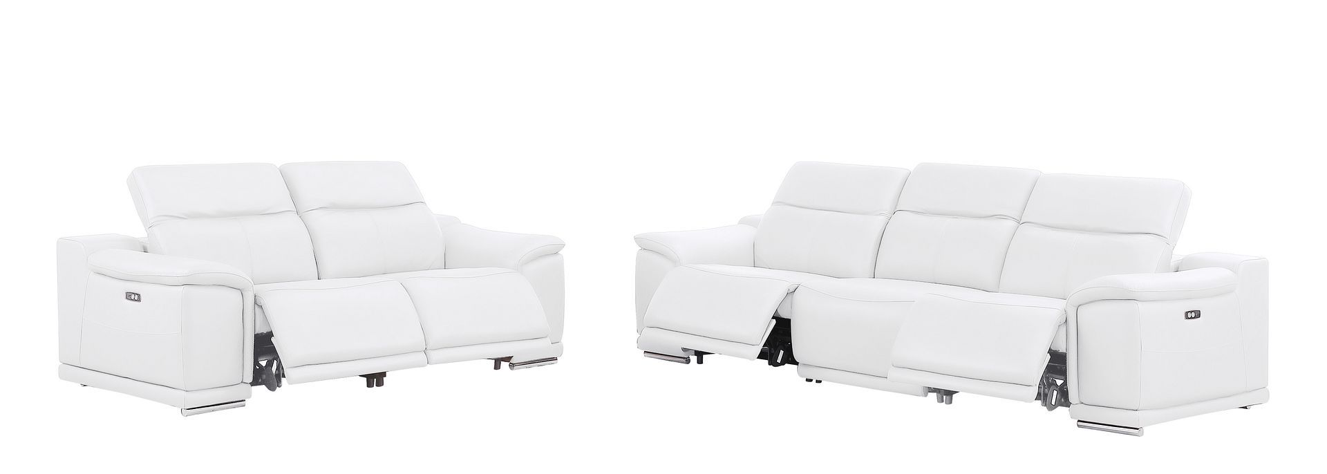 2679 - Genuine Leather Reclining Set (Sofa And Loveseat With 4 Power Recliners)