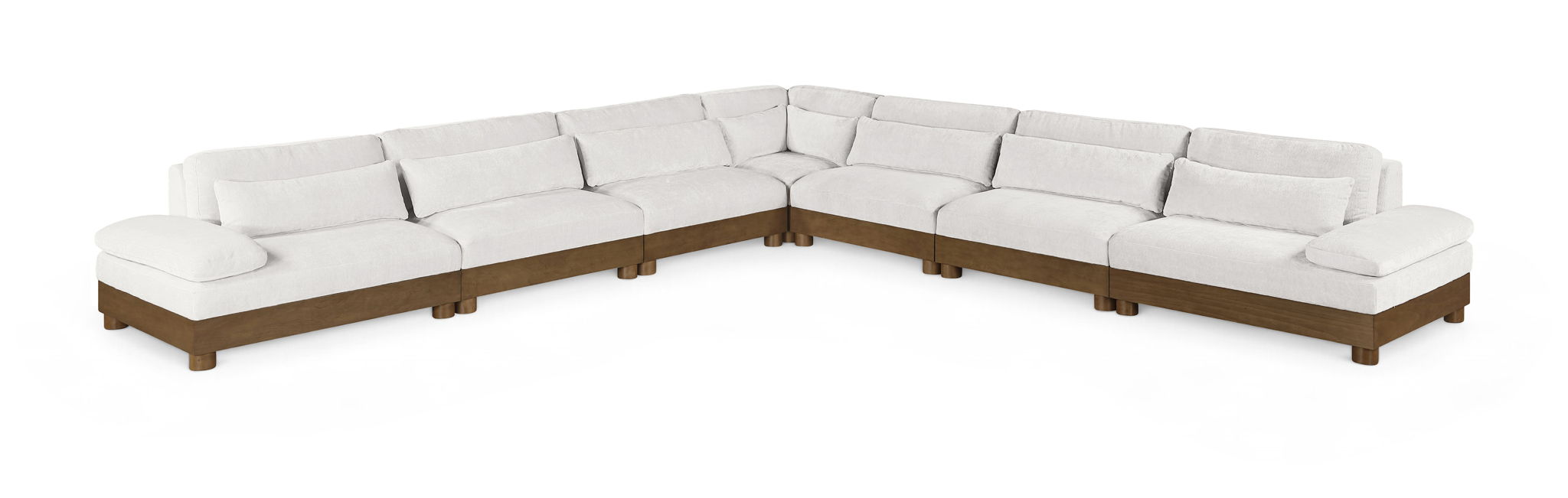 Turin - Chenille Fabric Upholstered Modular Sectional - Cream