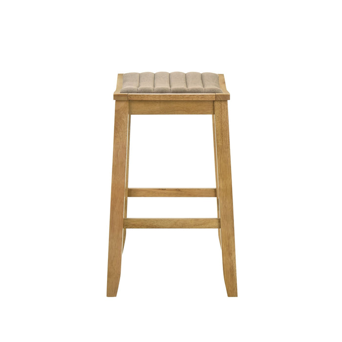 Iyani - Coastal Modern Wood Counter Height Kitchen Bar Stool