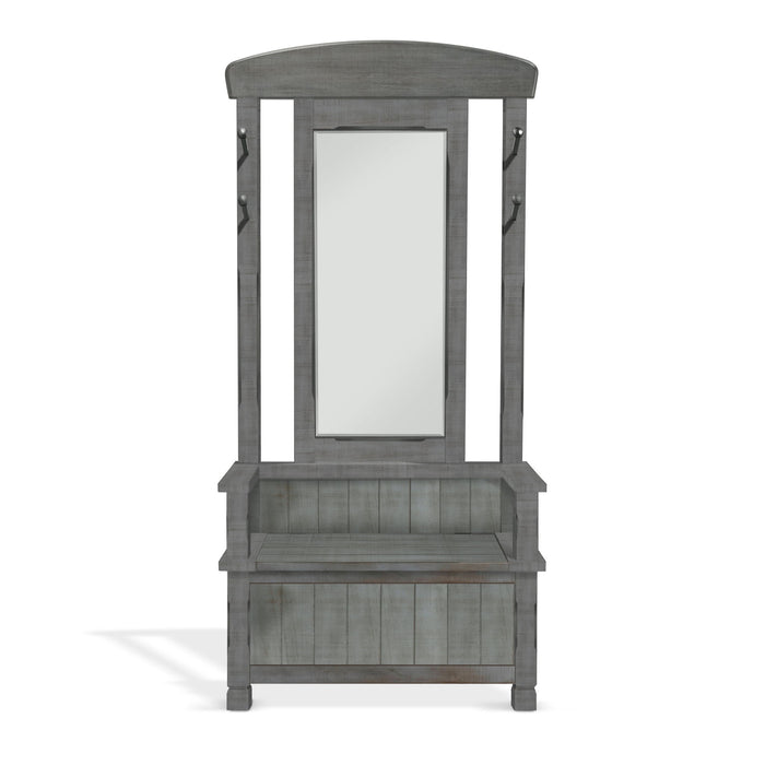 4-Hook Farmhouse Wood Hall Tree - Little Boy Blue