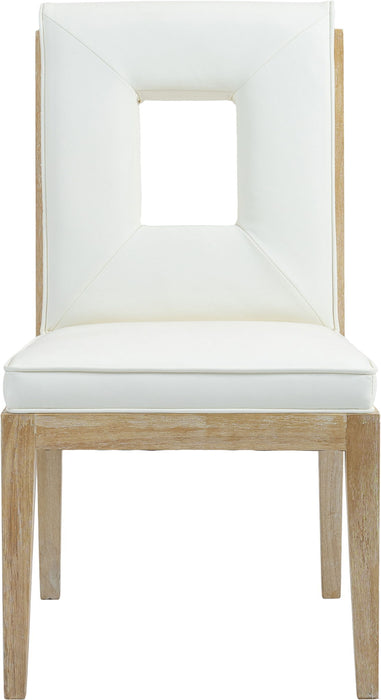 Gwendolyn - Faux Leather Dining Side Chair With Natural Frame (Set of 2)