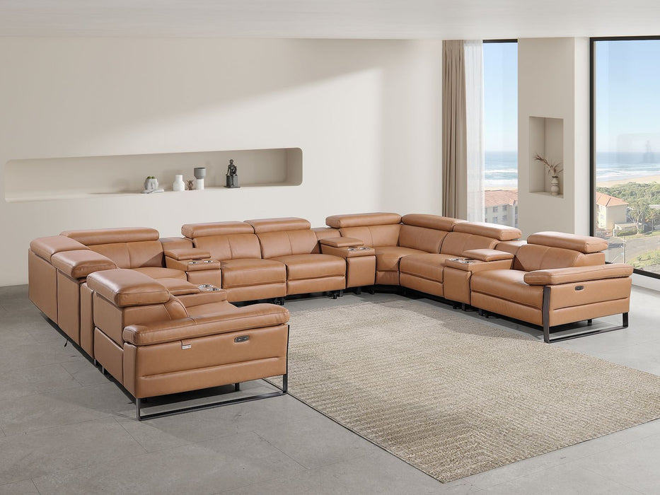 1246 - 12-Piece U-Shaped Modular Power Reclining Sectional With 4 Power Recliners And Power Headrests
