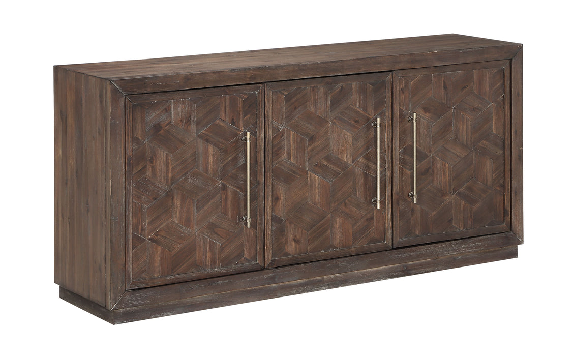 Blocker - Three Door Credenza - Tumbler Dark Brown