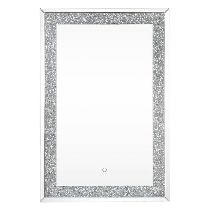 Noralie - 47" Accent Mirror With LED - Mirrored & Faux Diamonds