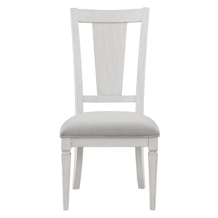 Katia - Side Chair (Set of 2) - Light Gray Linen & Weathered White
