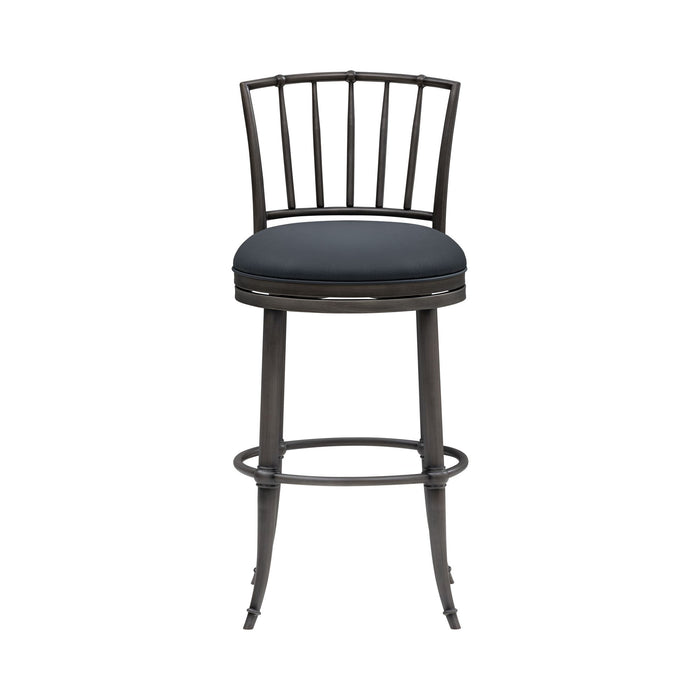 Vince - Commercial Grade Steel Frame Faux Leather Upholstered Swivel Bar Height Barstool