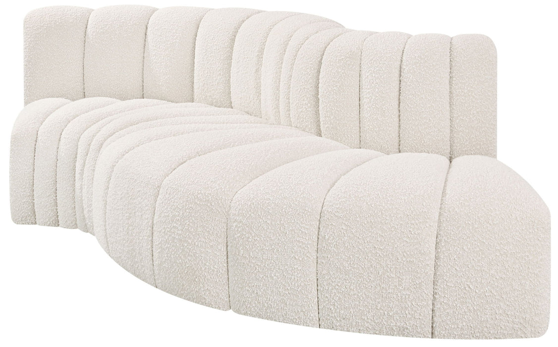 Arc - Boucle Fabric 4 Piece L-Shaped Modular Sofa