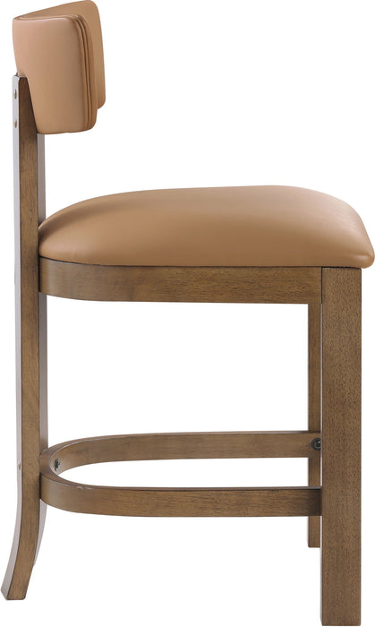 Lavrin - Vegan Leather Upholstered Counter Stool (Set of 2) - Walnut Base