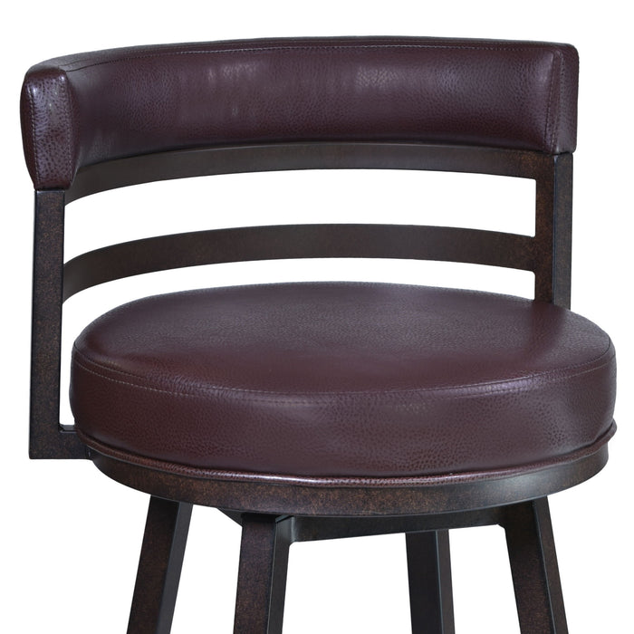 Madrid - 30" Barstool - Auburn Bay Finish With Brown Pu Upholstery