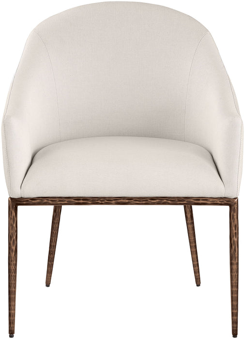 Ferro - Upholstered Dining Arm Chair With Brushed Bronze Legs