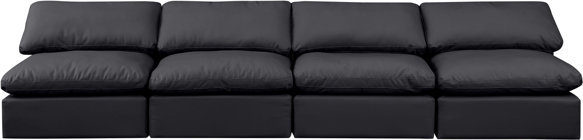 Indulge - Faux Leather 4 Seat Modular Armless Sofa
