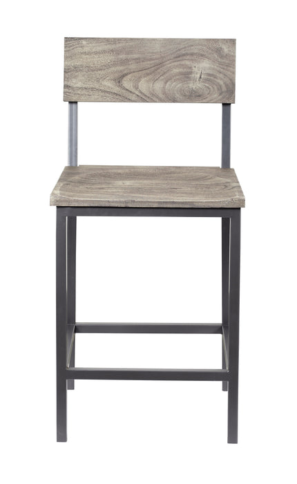 Yukon - Counter Height Barstools (Set of 2) - Sandblast Gray / Gunmetal Finish