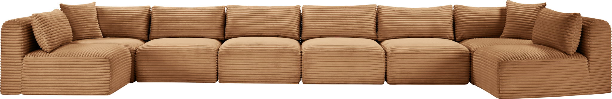 Shaggy - Fabric 8 Piece Modular U-Shaped Armless Sectional