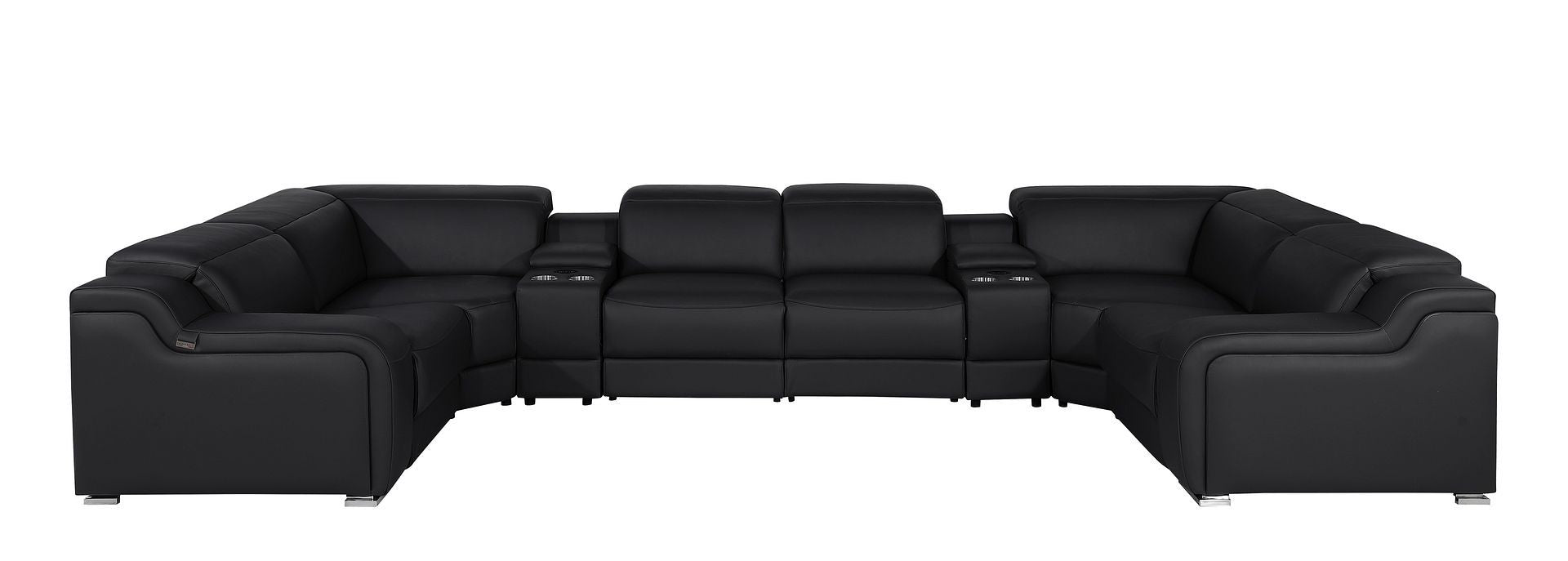 1116 - 8-Piece U-Shaped Sectional Sofa In With 2 Power Recliners & Power Headrests