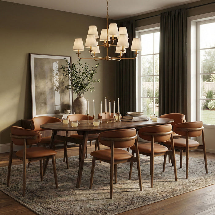 Leesa - Solid Wood And Walnut Veneer Dining Table