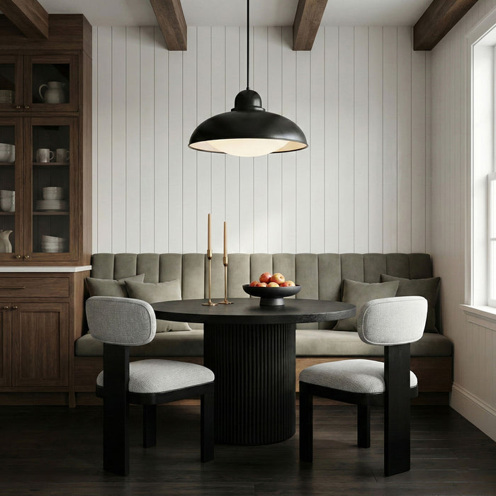 Timbra - Linen Textured Fabric Upholstered Dining Chair (Set of 2) - Black Base