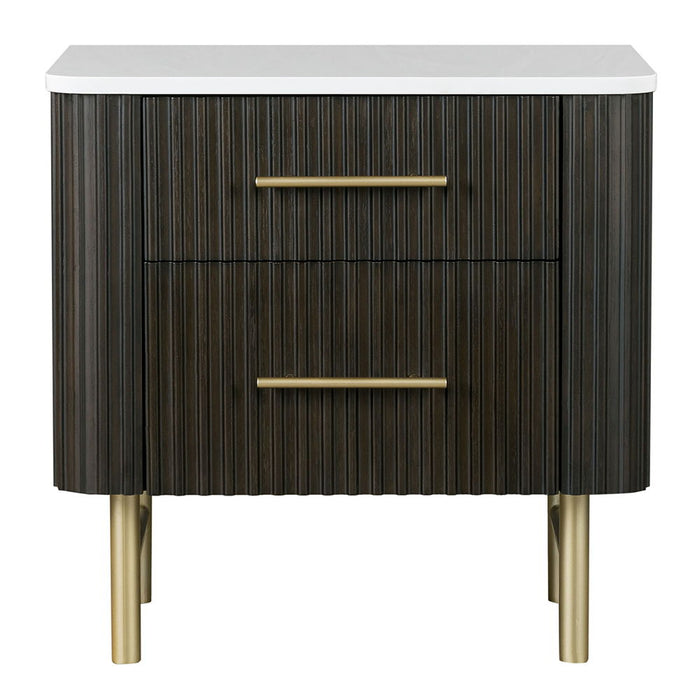 Clayten - Nightstand - Marble Top & Espresso