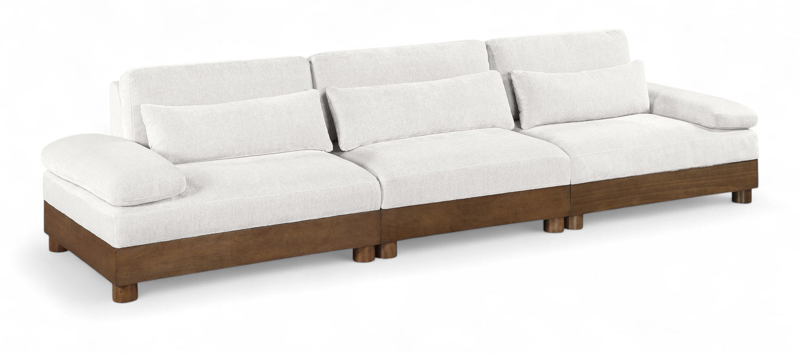 Turin - Chenille Fabric Upholstered Modular Sectional - Cream