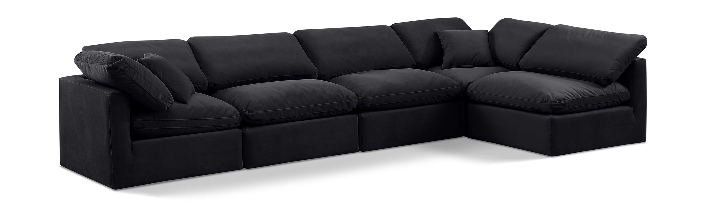 Indulge - Velvet 5 Piece Modular Sectional
