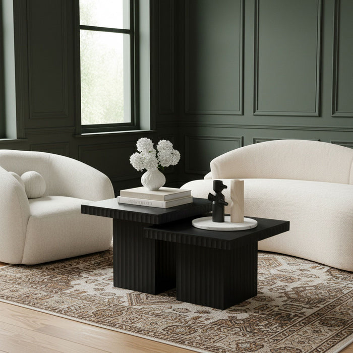 Spencer - 18" Oak Veneer 2 Piece Coffee Table