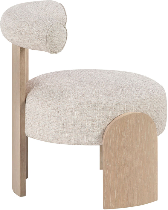 Calder - Linen Textured Fabric Upholstered Accent Chair - Painted Natural Base