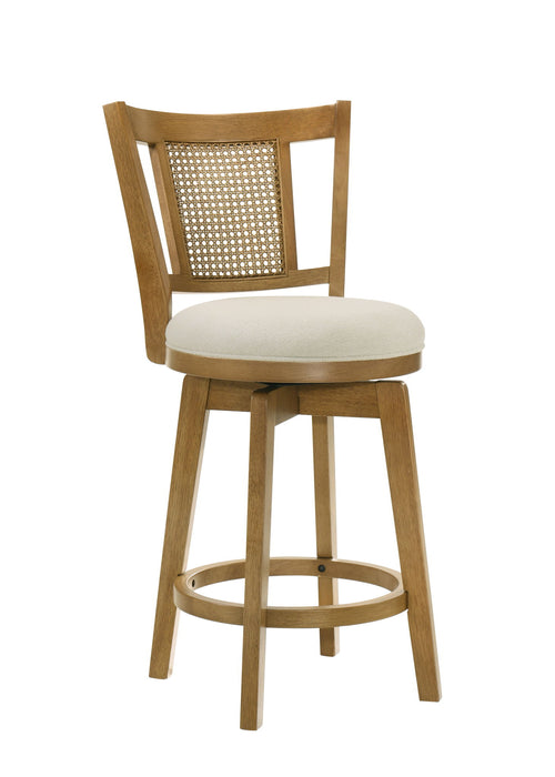 Isla - 30" Amber Glow Bar Height Rubberwood Swivel Barstool