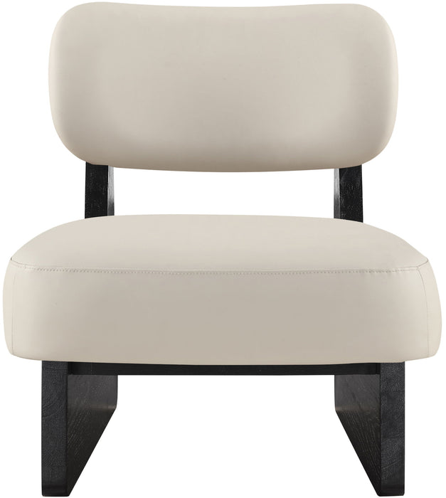 Vetra - Vegan Leather Upholstered Accent Chair - Taupe / Painted Black