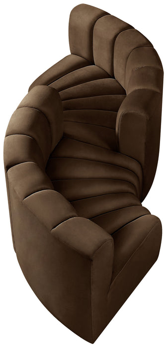 Arc - Velvet 4 Piece Curved Modular Sofa