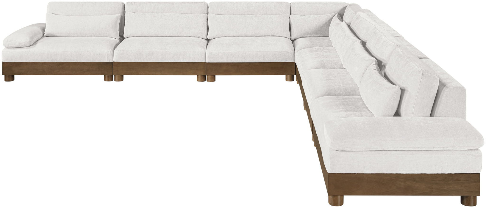 Turin - Chenille Fabric Upholstered Modular Sectional - Cream