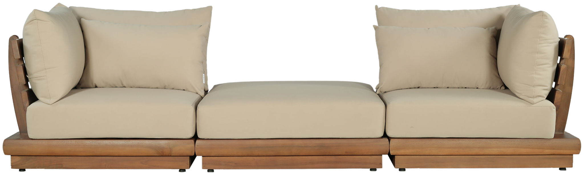 Mirella - 3 Piece Water Resistant Fabric Upholstered Outdoor Patio Modular Sofa