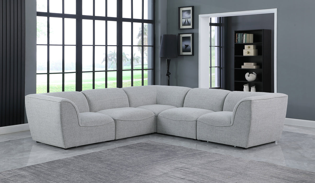 Miramar - Modular Sectional 5 Piece - Gray - Fabric - Modern & Contemporary