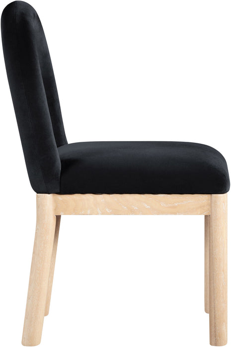 Conrad - Velvet Dining Chair With Natural Legs