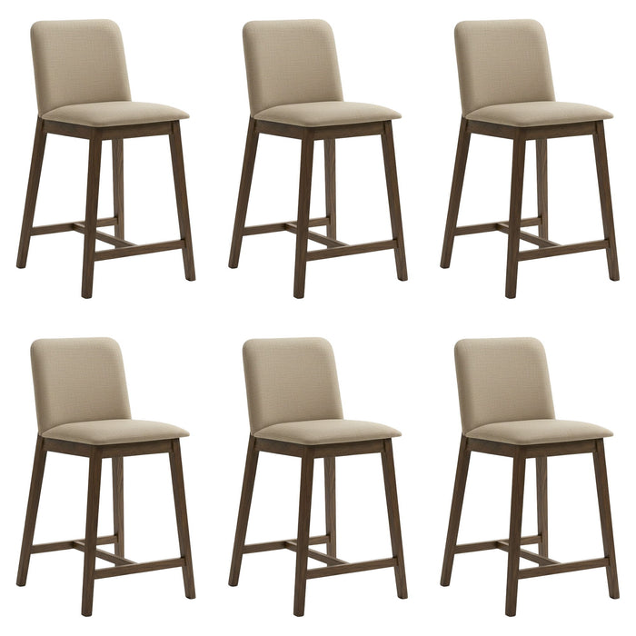 Allin - Upholstered Wood Counter Height Barstool