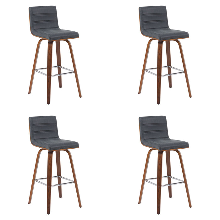Vienna - Modern Swivel Bar Height Stool - Walnut Finished Wood Frame