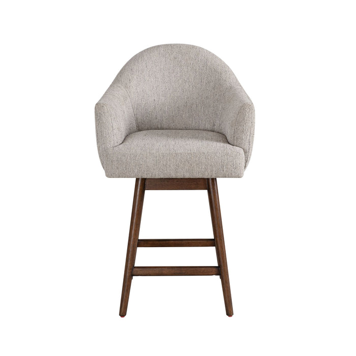Jaxon - Brown Solid Wood Upholstered 26" Counter Height Swivel Barstool