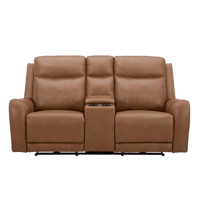 Haywood - Power Reclining Console Loveseat - Butternut