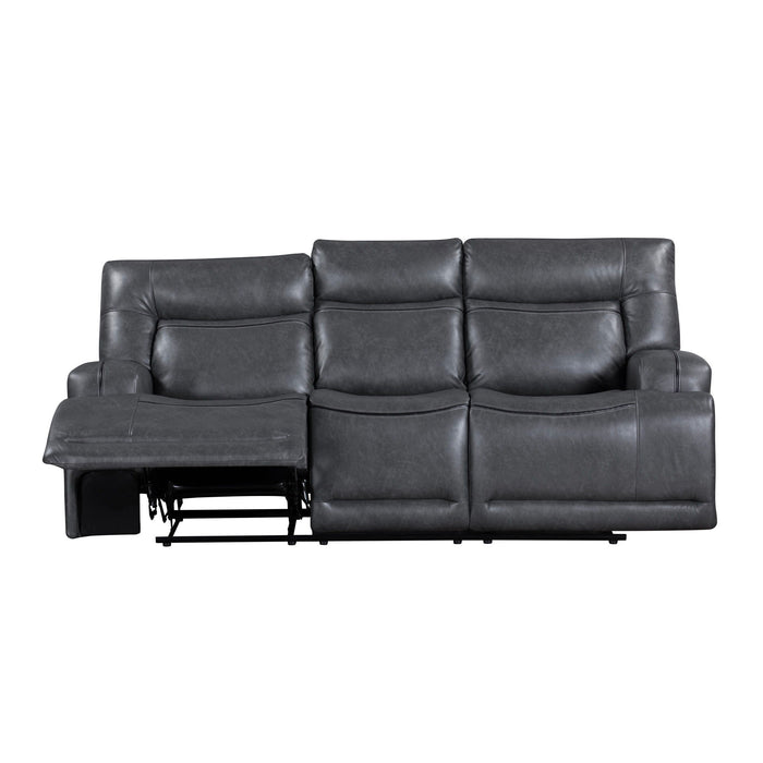 Titan - Sofa With Dual Recliner - Gray