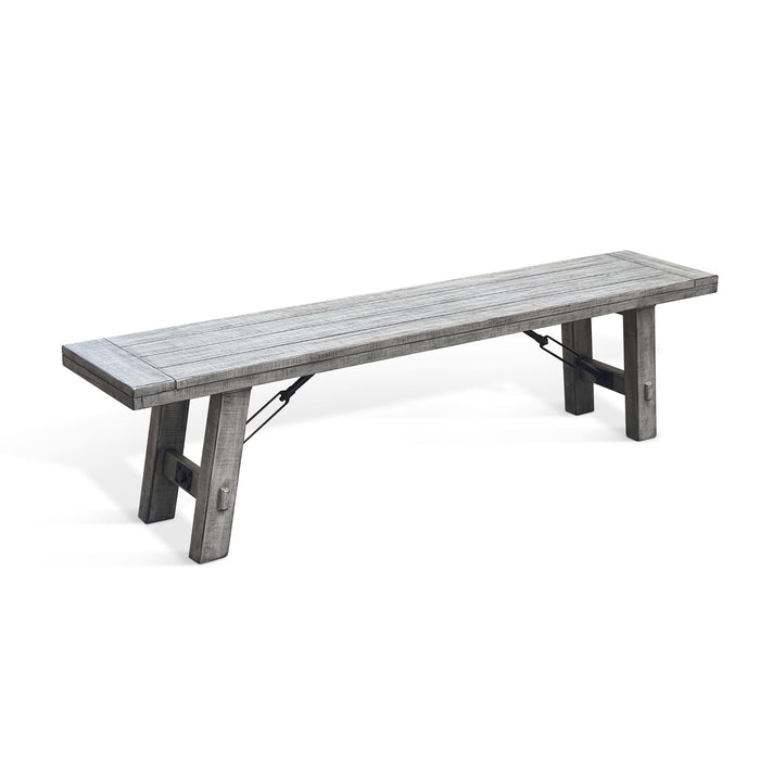 Alpine - Bench With Turnbuckle, Wood Seat - Gray