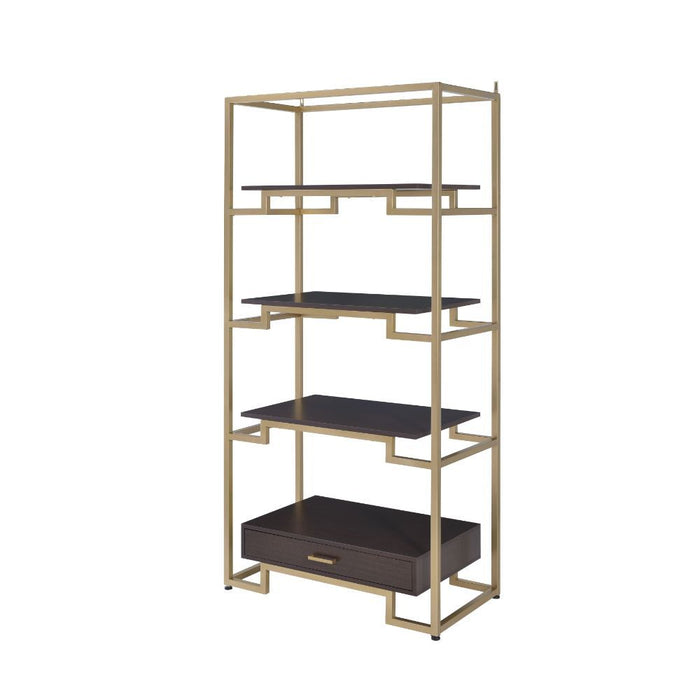 Yumia - Bookshelf - Gold & Walnut