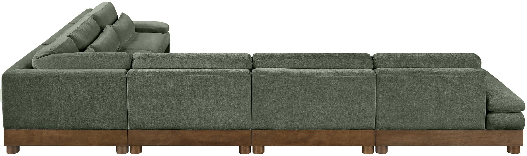 Turin - Chenille Fabric Upholstered Modular Sectional - Green
