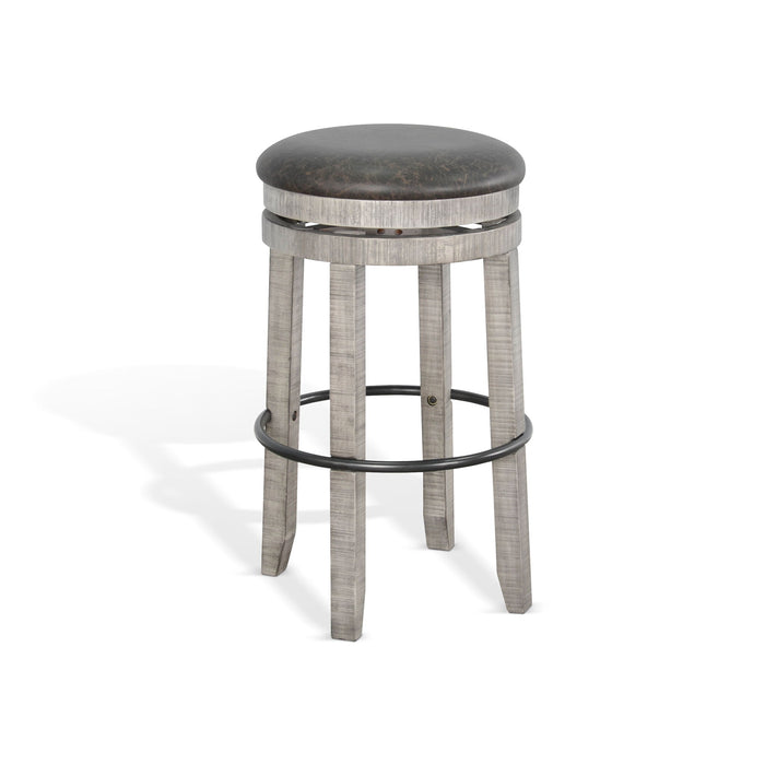 Alpine - Bar Swivel Stool, Cushion Seat (Set of 2) - Gray