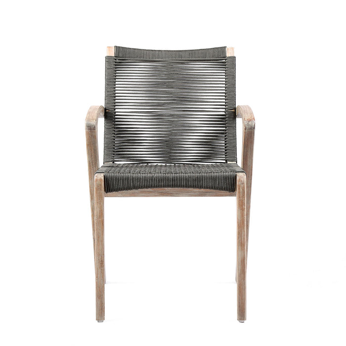 Oasis And Brielle - Outdoor 5 Piece Light Eucalyptus And Concrete Dining Set