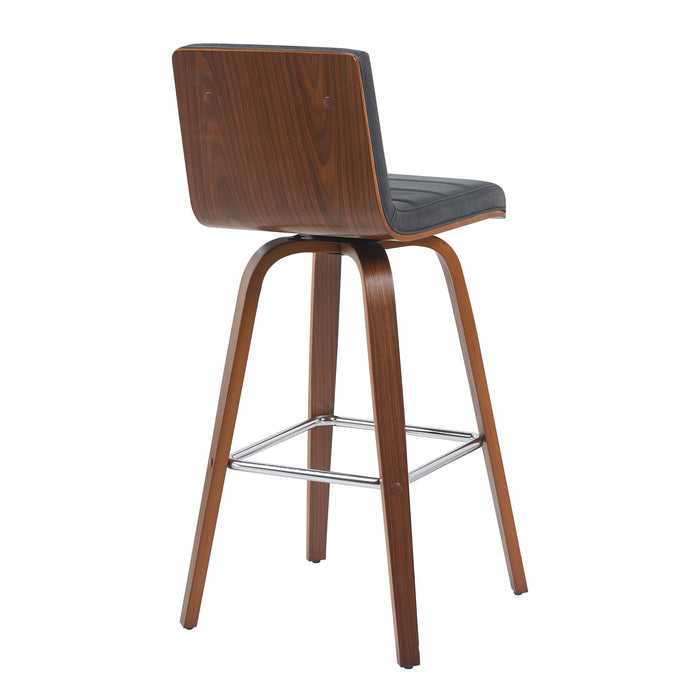 Vienna - Modern Swivel Bar Height Stool - Walnut Finished Wood Frame