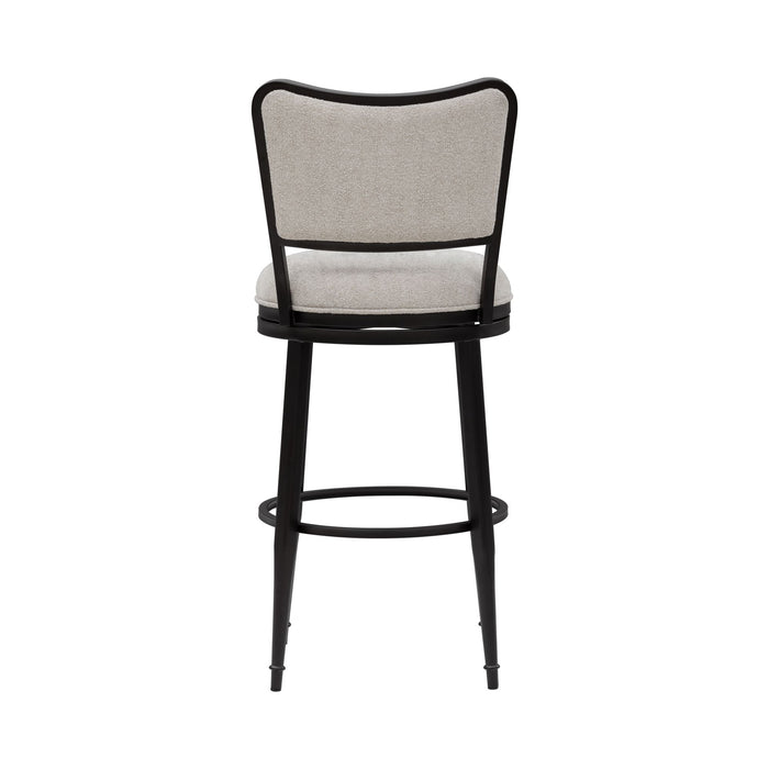 Baxter - Steel Frame Fabric Upholstered Swivel Bar Height Barstool