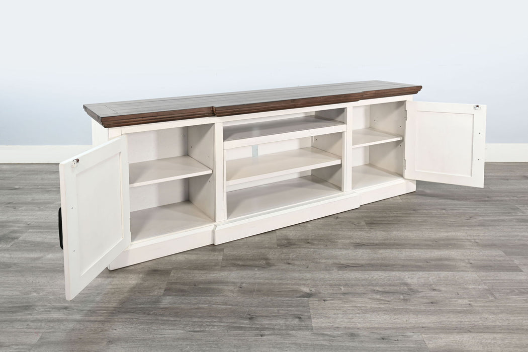 72" TV Console - Buckskin / Marble White